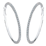 Clip On Ear Hoop Earrings Silver Plating