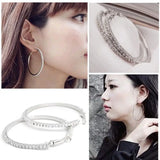 Clip On Ear Hoop Earrings Silver Plating