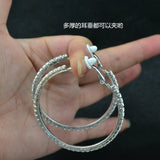 Clip On Ear Hoop Earrings Silver Plating
