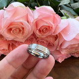 Tungsten Carbide Roman Numeral Engraved Ring