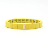 Colorful Enamel Rainbow Bracelet Geometric Square 8*8mm Beaded Charm Jewelry