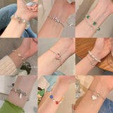 Opal Butterfly Crystal Bracelet Pearl Beaded Jewelry