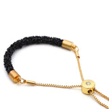 Red Crystal Geometric Bracelet with Tassel - Adjustable