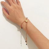 Red Crystal Geometric Bracelet with Tassel - Adjustable