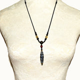 Woven Agate Pendant Necklace 8 Eyes DZI Ladies Necklace