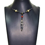 Woven Agate Pendant Necklace 8 Eyes DZI Ladies Necklace