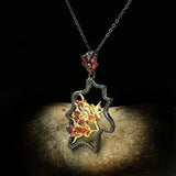 Geometric Red Zircon Necklace Italian Ladies Sweater Chain Pendant