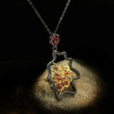 Geometric Red Zircon Necklace Italian Ladies Sweater Chain Pendant