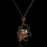 Geometric Red Zircon Necklace Italian Ladies Sweater Chain Pendant