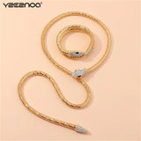 Copper Zircon Snake Bangle Bracelet Jewelry Gift