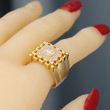 Gold-Plated Signet Ring Frosting Personality Ring for Men And Women