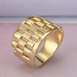 Gold-Plated Signet Ring Frosting Personality Ring for Men And Women