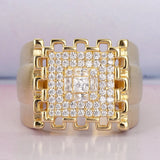 Gold-Plated Signet Ring Frosting Personality Ring for Men And Women