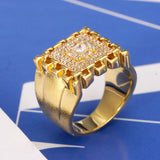 Gold-Plated Signet Ring Frosting Personality Ring for Men And Women