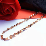 14K Rose Gold Hollow Flower Bracelet 585 Purple Classic Light Jewelry