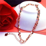 14K Rose Gold Hollow Flower Bracelet 585 Purple Classic Light Jewelry