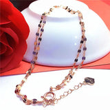 14K Rose Gold Hollow Flower Bracelet 585 Purple Classic Light Jewelry