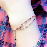 14K Rose Gold Hollow Flower Bracelet 585 Purple Classic Light Jewelry