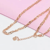 14K Rose Hollow Chains Chunky Necklace Light Sweet Charm Engagement