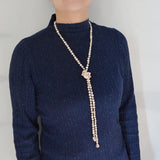 Baroque Pearl Long Necklace, Colorful Wedding Jewelry