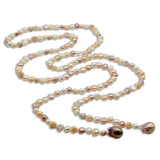 Baroque Pearl Long Necklace, Colorful Wedding Jewelry