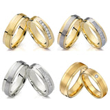 Stainless Steel His and Hers Promise Wedding Rings Set for Men and Women