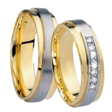 Stainless Steel His and Hers Promise Wedding Rings Set for Men and Women