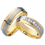 Stainless Steel His and Hers Promise Wedding Rings Set for Men and Women