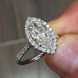 Horse Eye Shape Crystal Ring Cubic Zirconia Engagement Jewelry