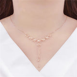 585 Purple Star Tassel Chains Necklace Plated 14K Rose Pendant