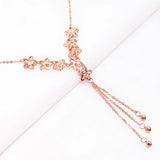 585 Purple Star Tassel Chains Necklace Plated 14K Rose Pendant