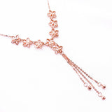 585 Purple Star Tassel Chains Necklace Plated 14K Rose Pendant