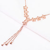 585 Purple Star Tassel Chains Necklace Plated 14K Rose Pendant