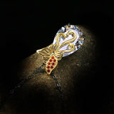 Oversized Water Drop Zircon Bow Necklace Pendant