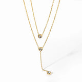 Zircon Pendant Multilayer Clavicle Necklace Silver Jewelry Gift Necklace
