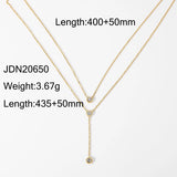 Zircon Pendant Multilayer Clavicle Necklace Silver Jewelry Gift Necklace