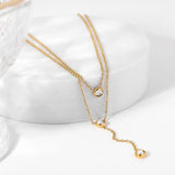 Zircon Pendant Multilayer Clavicle Necklace Silver Jewelry Gift Necklace