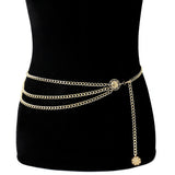 Vintage High Waist Tassel Chain Belt with Charms