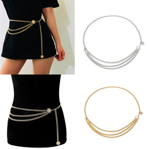 Vintage High Waist Tassel Chain Belt with Charms