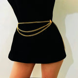 Vintage High Waist Tassel Chain Belt with Charms