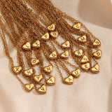 Stainless Steel Love Initial Necklace - Mini Heart Shape Letter Pendant