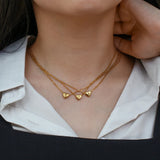Stainless Steel Love Initial Necklace - Mini Heart Shape Letter Pendant