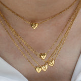 Stainless Steel Love Initial Necklace - Mini Heart Shape Letter Pendant