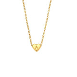 Stainless Steel Love Initial Necklace - Mini Heart Shape Letter Pendant