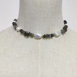 Natural Pearl Bracelet Grey Stone Friendship Jewelry