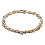 Rainbow Freshwater Pearl Long Necklace Baroque Twist Jewelry