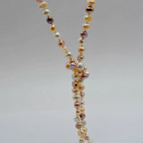 Rainbow Freshwater Pearl Long Necklace Baroque Twist Jewelry