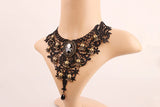 Lace Pirate Skull Head Necklace Halloween Costume Accessory