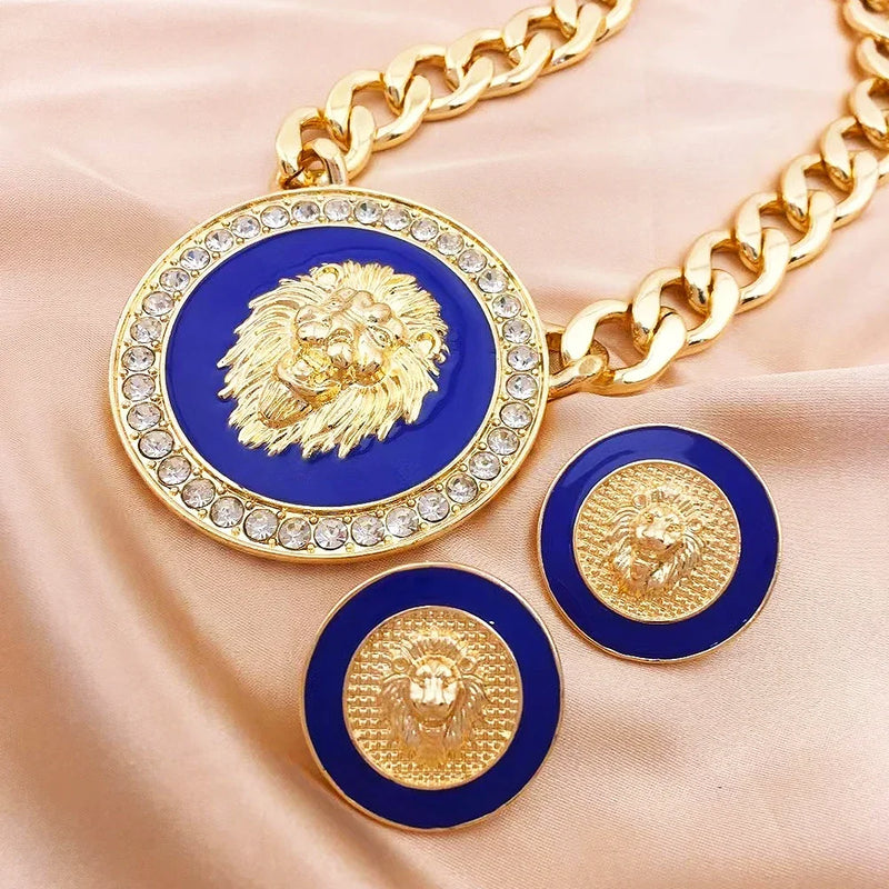 Royal Lion Head Jewelry Set for Everyday Wear