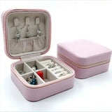 Ladies PU Leather Jewelry Box Necklace Ring Storage Display